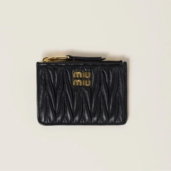 NEW Miu Miu Matelassé nappa leather card holder with Gift Box - Picture 9 of 11